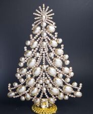 Vintage Czech Rhinestone  Christmas Tree Pearl - Magical Holiday Decor picture