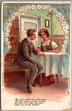 1907 Romance Greetings / Embossed Postcard 