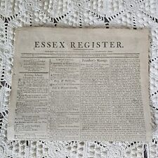 1807 Essex Register Newspaper Salem Massachusetts Antique picture