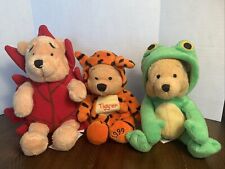 Disney Store Winnie The Pooh Frog, Maple Leaf And Tigger Beanie Plush Set Of 3 picture