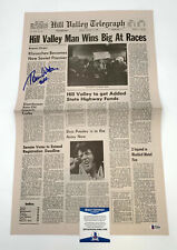 TOM WILSON BACK TO THE FUTURE SIGNED NEWSPAPER PROP AUTOGRAPH BECKETT BAS COA 3 picture
