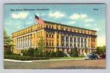 Williamsport PA-Pennsylvania, Panoramic of High School, Antique Vintage Postcard picture