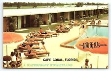 1950s CAPE CORAL FL THE NAUTILUS MOTEL A WATERFRONT WONDERLAND AD POSTCARD P2890 picture