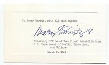 Mary E. Switzer Signed Card Autographed Signature Director Social Reformer picture