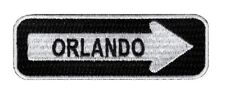 ORLANDO ONE-WAY SIGN EMBROIDERED IRON-ON PATCH applique FLORIDA SOUVENIR ROAD picture