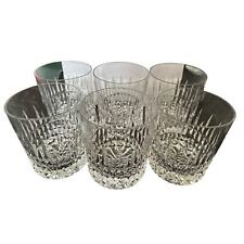 Crystal Heavy Cathedral Style Rocks Lowball Glass Set of Six Excellent Condition picture