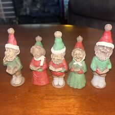 Set Of 5 Tom Clark Caroling Gnomes With Acorn Topped Hats picture