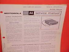 1965 MOTOROLA AUTO RADIO FM CONVERTER SERVICE SHOP REPAIR MANUAL BROCHURE FM65M picture