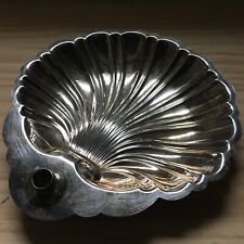 Vintage Pilgrim Silver Plated Shell Dish Scalloped Serving Bowl W/ Candle Holder picture