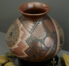 Mata Ortiz Pottery Baudel Lopez Polychrome Polished Jar Olla Sgraffito Fine Art picture