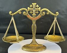 Vintage Jerusalem Scales Of Justice Decorative/  Israel H 4.5” L 6” picture