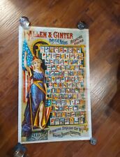 ORIGINAL 1800s Allen & Ginter Flags of All Nations Poster Virginia Brights Cigs picture