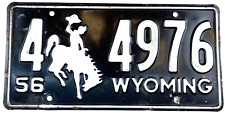 Wyoming 1956 License Plate Vintage Auto Sweetwater Co Cave Wall Decor Collector picture