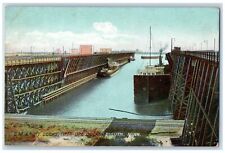 c1905 D.M RY Docks Iron Ore Docks Steamer Ferry Pier Duluth Minnesota Postcard picture