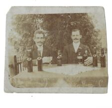 c1900s Two Big Mustache Men Drinking Beer Gay Interest Int RPPC Postcard picture