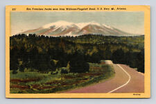1945 Linen Postcard San Francisco Peaks From Williams-Flagstaff Rd US Hwy 66 Rte picture