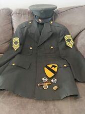 US Army Dress Green Vietnam Uniform Lot (Patches/Hat/Buttons/Bars) picture