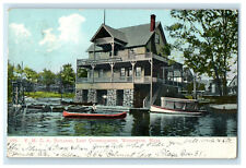 1909 YMCA Building, Lake Quinsigamond, Worcester Massachusetts MA Postcard picture