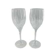2x Mikasa Arctic Lights Platinum Wine Glass white goblet blown crystal discontin picture