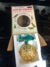 Vintage Renown Electronic Gold Chirping Ornament Ball w/Box-Works Perfect picture