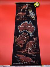 Vintage Australia Flocked Velvet Banner Scroll 11