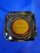 Best Western Motels Lakeland Inn Glass Ashtray Vintage Advertising Yellow Amber picture