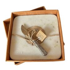 Mud Pie Letter C Marble Wood Metal Cutting Board Cheese Plate Housewarming Gift picture