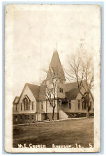 Audubon Iowa IA RPPC Photo Postcard M.E. Church Building c1920's Antique picture