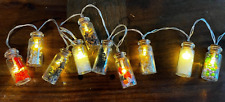 Halloween MAD SCIENTIST LAB BOTTLE STRING LIGHTS~Glass*Witches Brew Potion Jar picture