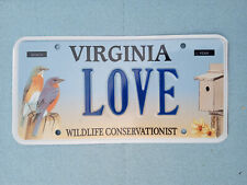 Expired Va DMV Virginia Issued License Love Birds  Personal Tag Man Cave Plate picture