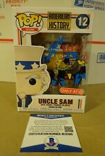 Autographed TOM BUNK Signed & SKETCHED UNCLE SAM Funko Pop Beckett BAS COA picture