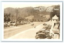 c1940's Parking Area Hawks Nest State Park View WV RPPC Photo Unposted Postcard picture