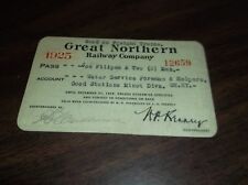 1925 GREAT NORTHERN RAILWAY EMPLOYEE PASS #12659 picture