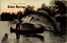 Exaggeration PC Giant Fish The Fishing is Great Here Cedar Springs, Michigan picture