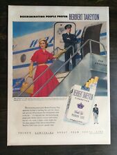Vintage 1952 Herbert Tareyton Cigarette Women Airplane Full Page Original Ad 721 picture