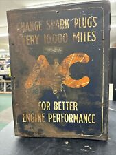 Vintage AC Spark Plugs Metal Advertising Cabinet Display Case SIGN picture