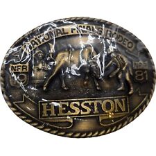 1981 NFR Rodeo Belt Buckle Hesston NOS Bull Riding Clown National Finals picture