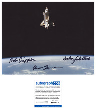 BOB CRIPPEN JOHN FABIAN RICK HAUCK SIGNED 8X10 PHOTO NASA ASTRONAUT STS-7 A ACOA picture