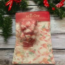 Vintage American Greetings All-In-One Christmas Elves Wrap & Bow 1980 Made in US picture