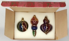 Christmas Ornament Avon Glass Holiday Treasures Set Of 3 With Original Box picture