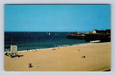 Redondo Beach CA-California, Beach And Pier, Antique, Vintage Souvenir Postcard picture