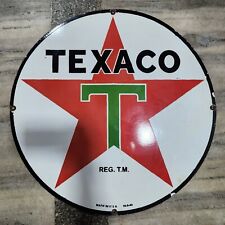 TEXACO STAR PORCELAIN ENAMEL SIGN 30 INCHES ROUND picture