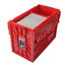 1 BCW Brand Short Plastic Comic Book Bin Box Heavy Duty with Lid - RED picture