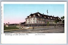 Pre-1908 GREETINGS OLD ORCHARD MAINE SEA SHORE HOUSE WINDOWS & TRIM ARE METALLIC picture