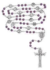 6mm Purple Stations of Cross Rosary Comes in a Plastic Gift Box picture