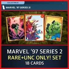MARVEL ‘97 SERIES 2-RARE+UNCM ONLY 18 CARD SET-TOPPS MARVEL COLLECT picture