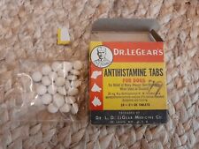 Vintage Dr. LeGear’s Medicine Dog Antihistamine Tabs Caps Box Veterinarian  picture