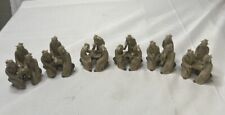 6 Bonsai Mudmen Trio 3 Chinese Mud Men Miniature Tiny Figurines Vintage picture