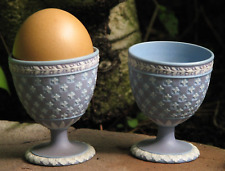 WEDGWOOD 1785/90 XRARE DICE SOLID BLUE JASPER LILAC DIP & WHITE RELIEFS EGG CUP picture