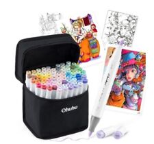 Ohuhu Illustration Markers Brush Type 80 Colors Chisel Tip w/ Blender Pen +Bonus picture